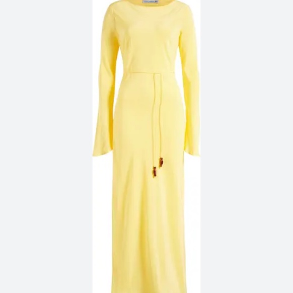 FAITHFULL THE BRAND Bellini Long Sleeve Silk Crepe Maxi Dress In Biscotti - Picture 2 of 6